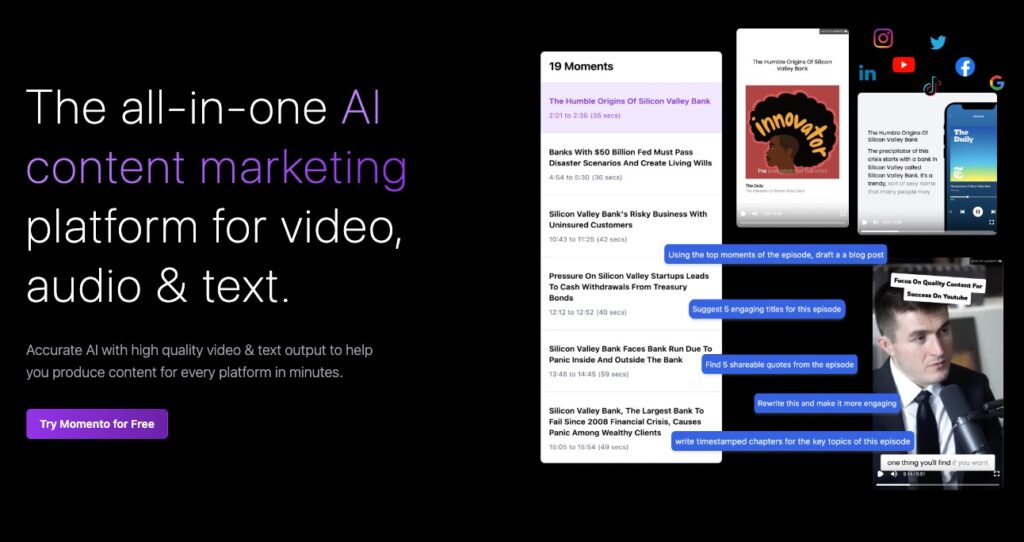 Momento.fm - AI Content Marketing Platform